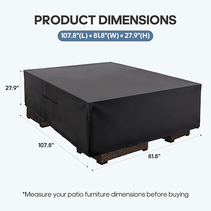 Heavy-Duty Waterproof Rectangular Outdoor Furniture Covers