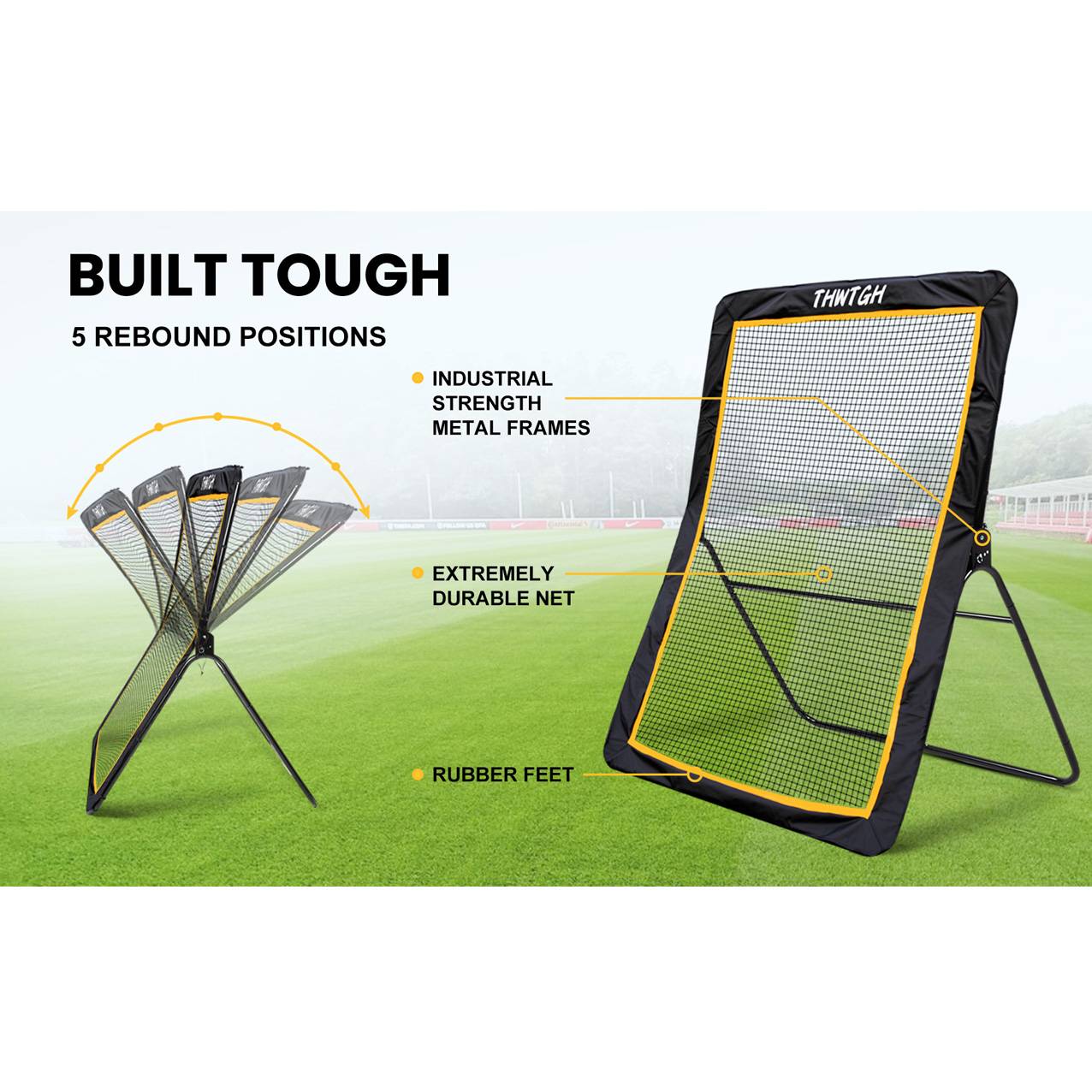 7x5 FT Volleyball & Lacrosse Rebounder Net - Adjustable Angles