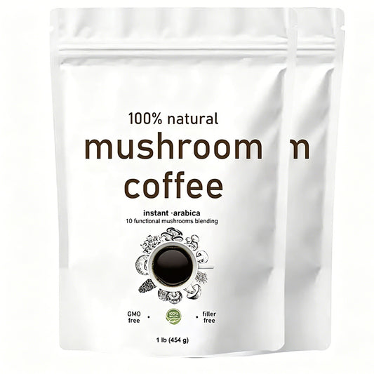 10-in-1 Mushroom Coffee Blend, Arabica Instant Powder with Functional Mushrooms
