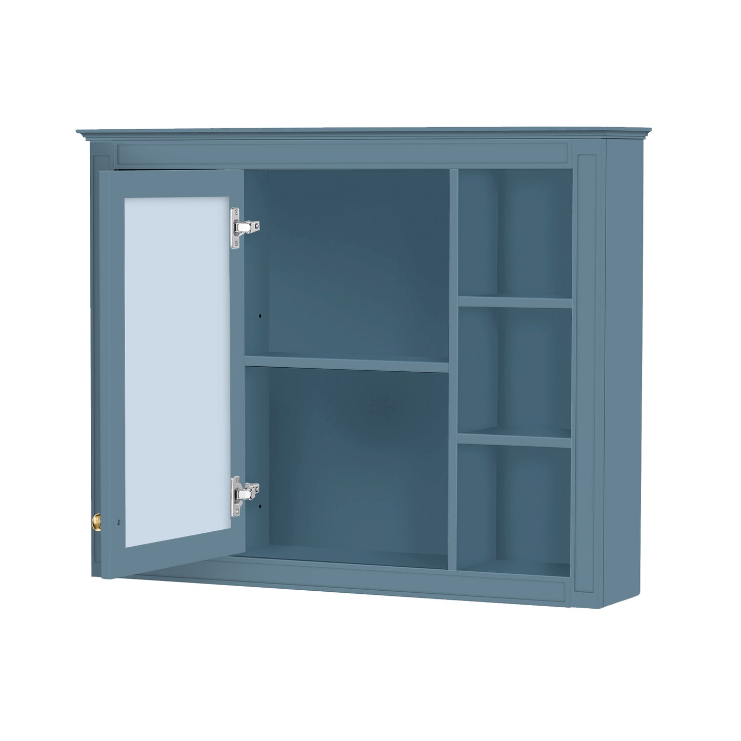35'' x 28'' Wall Mounted Bathroom Storage Cabinet with Mirror - Indigo Blue