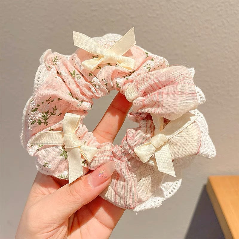 Summer Sweet Lace Scrunchie Hair Tie - Elegant Floral Hair Accessory