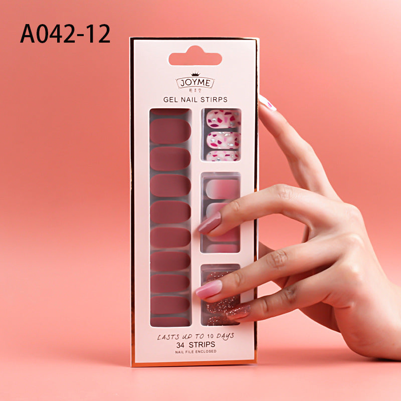 Waterproof Nail Stickers Set - Assorted Designs for Nail Art & Decoration