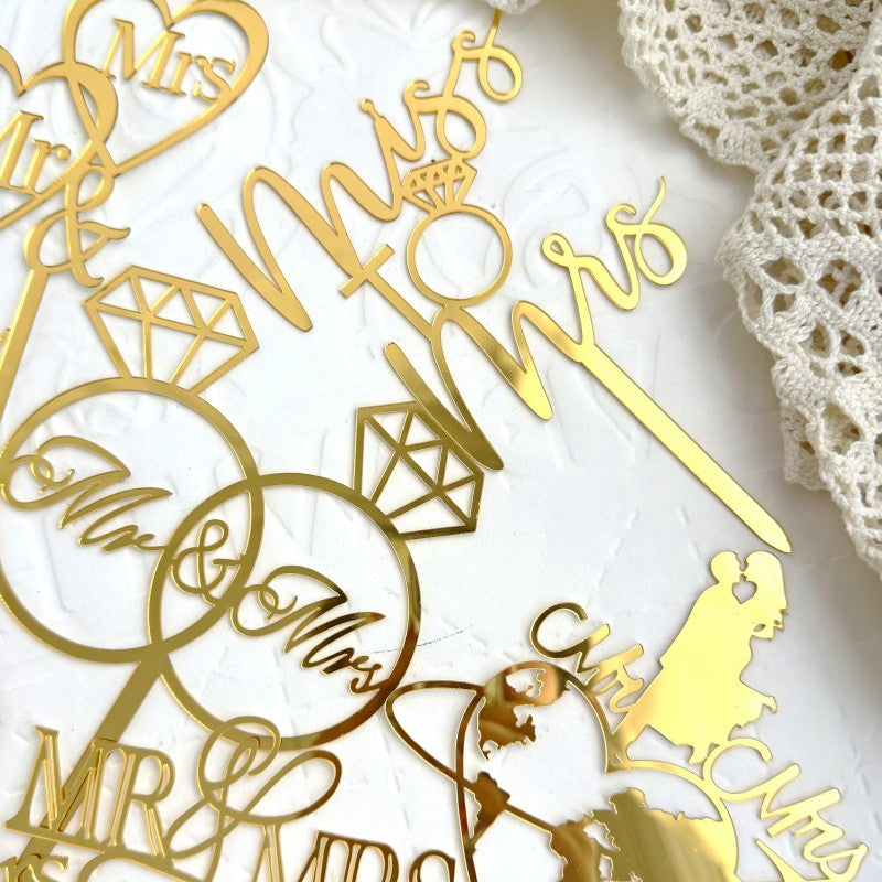 Wedding Proposal Acrylic Cake Insert - Love Heart Ring & More