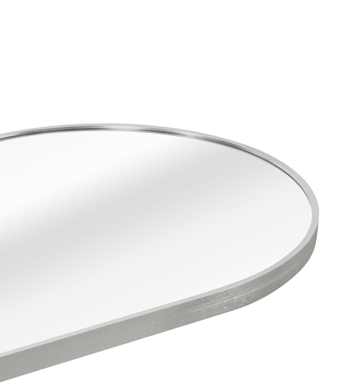63 x 20 Inch Pill Shaped Full Length Mirror - Silver