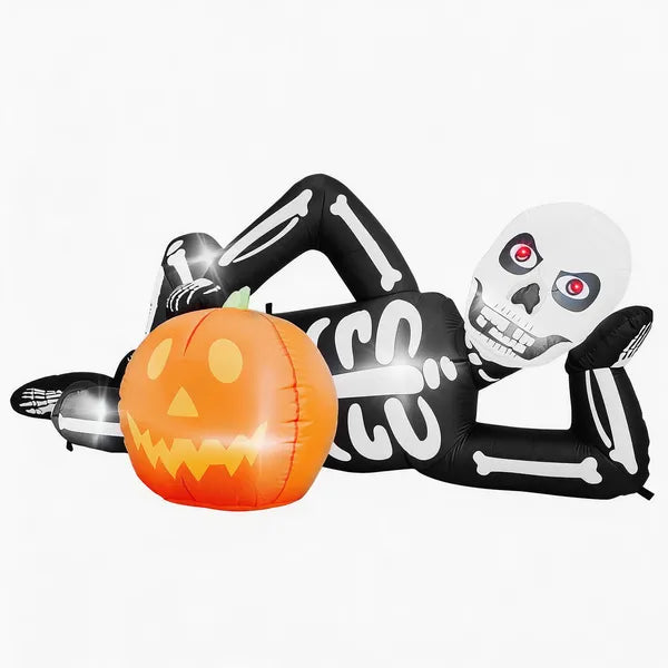 7ft Inflatable Halloween Skeleton Decor with LED Lights