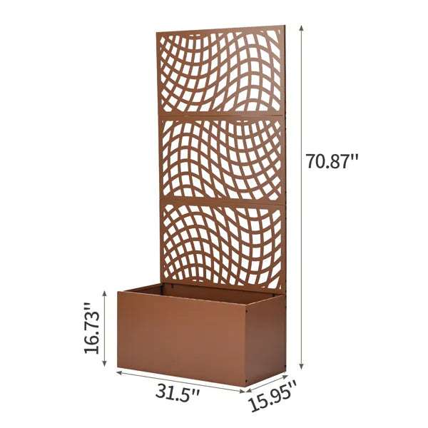 Metal Garden Bed with Trellis - 70 Inch Vertical Planter Box