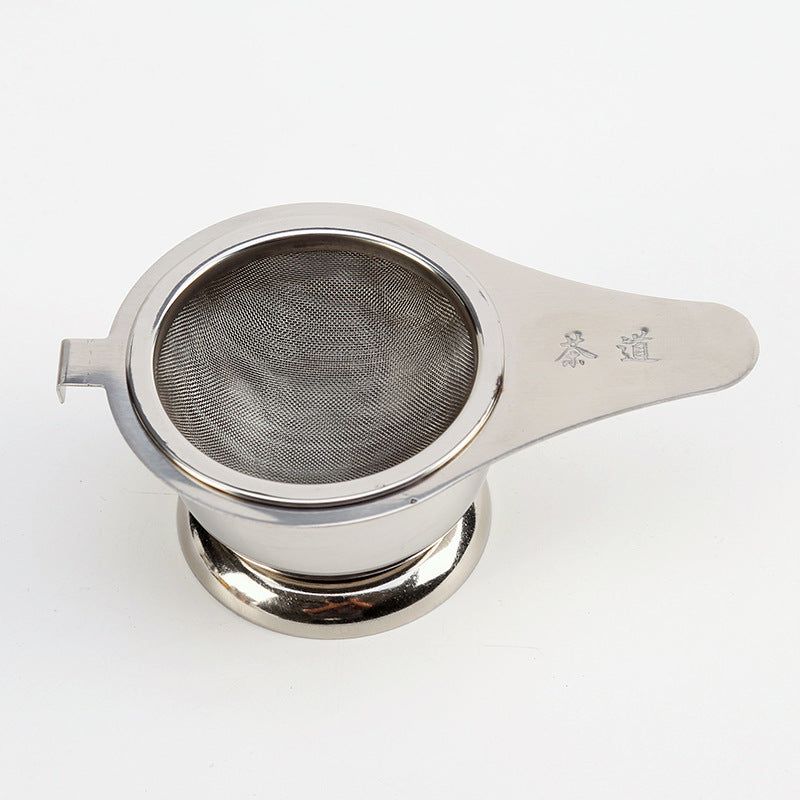 Stainless Steel Tea Strainer with Bracket Chinese Style Kitchen Utensil