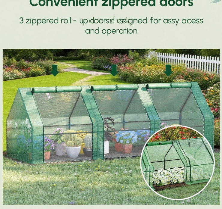 Portable Mini Greenhouse for Outdoor Garden - Green