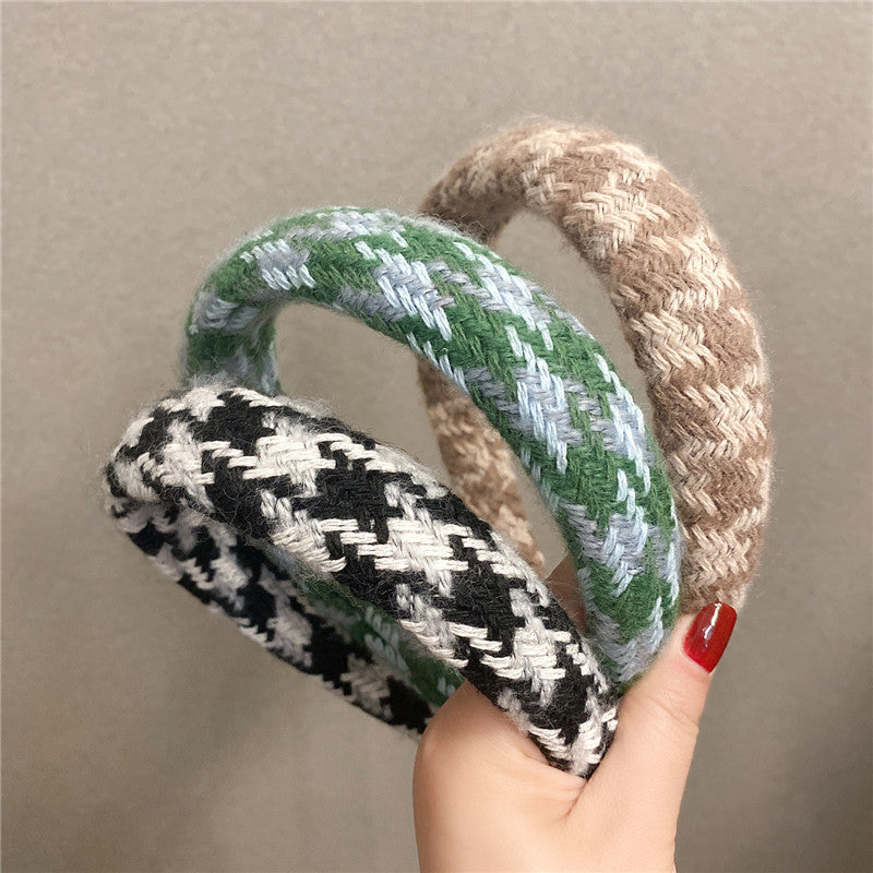 Women's Knitted Wide Headband - Green