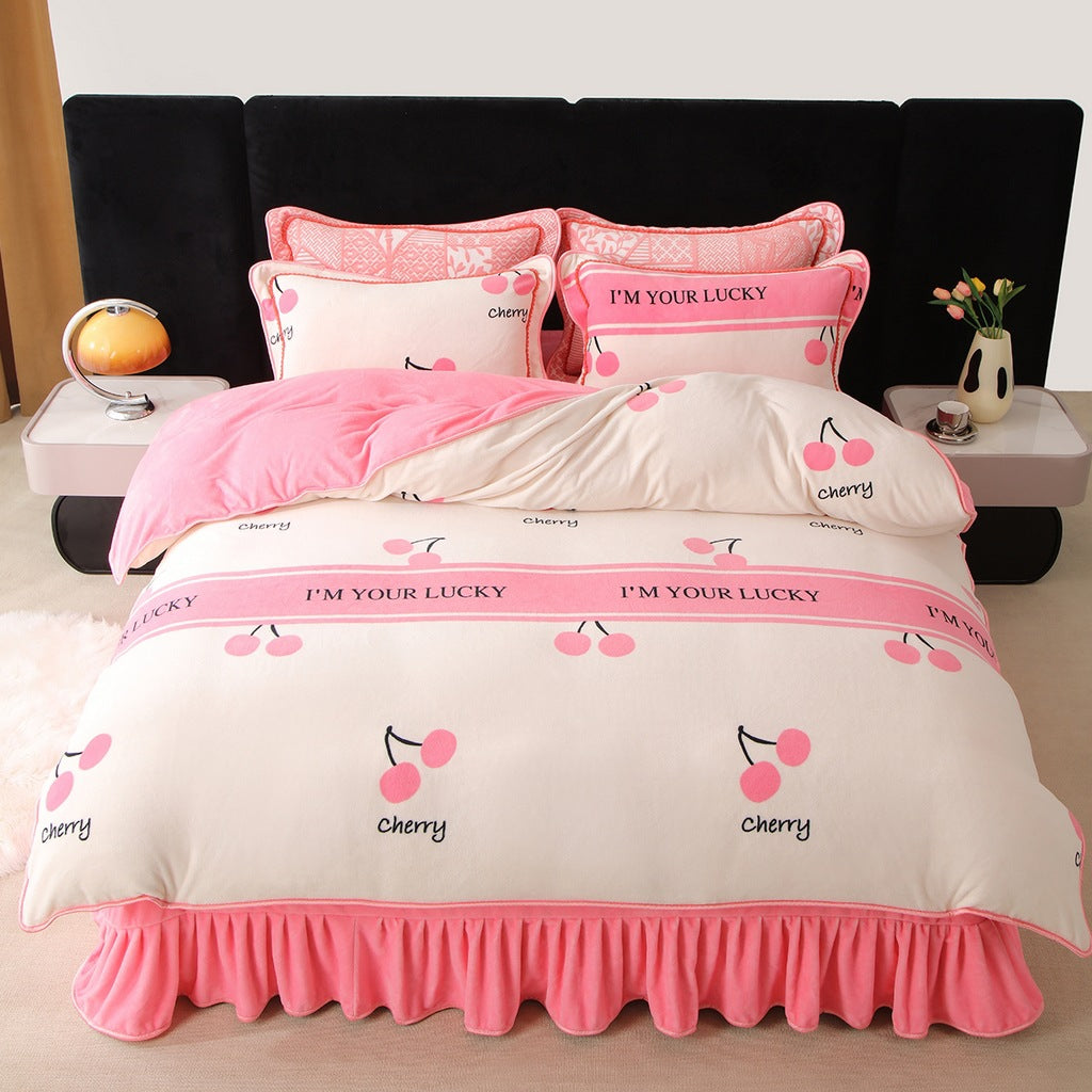 Milk Fiber Bedding Set - Four-Piece Modern Bedroom Linen