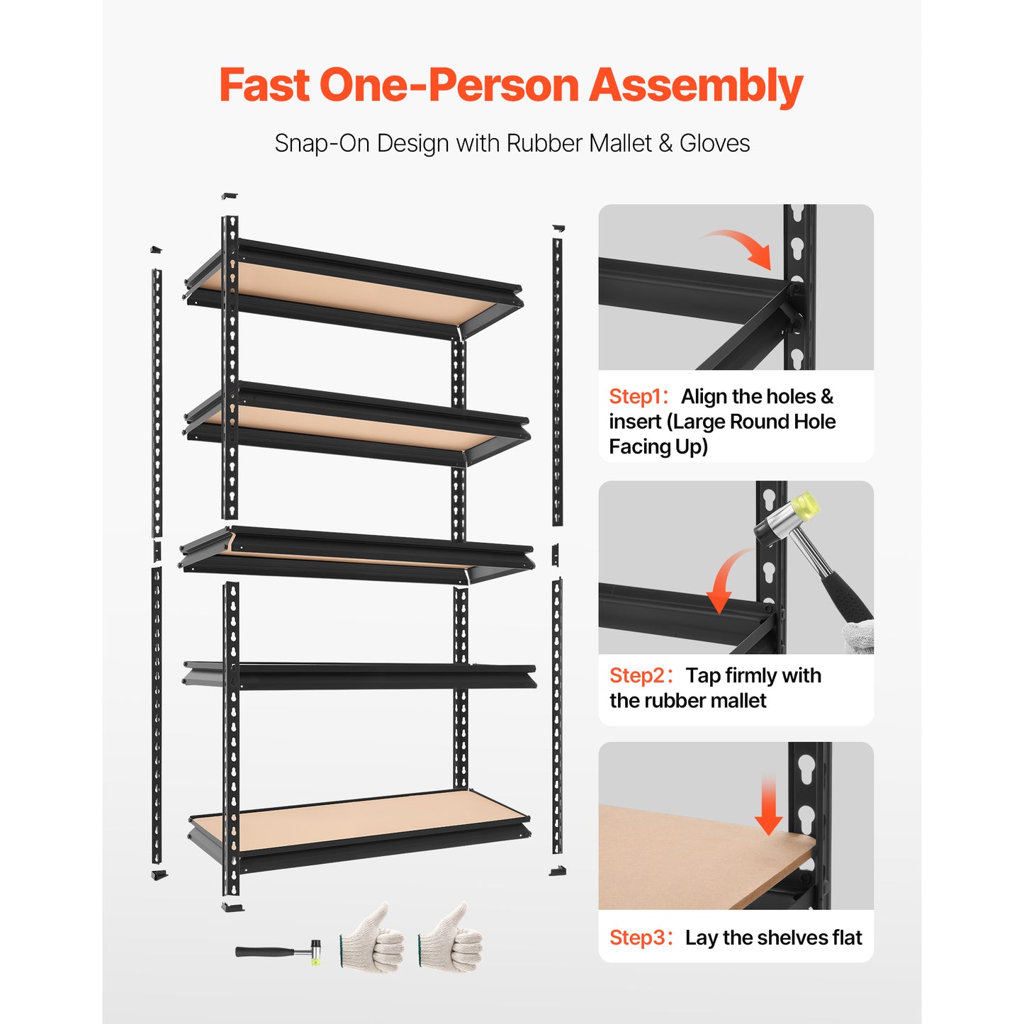 Heavy Duty Garage Storage Shelves - 5-Tier Adjustable Metal Utility Rack - 3000 lbs Capacity