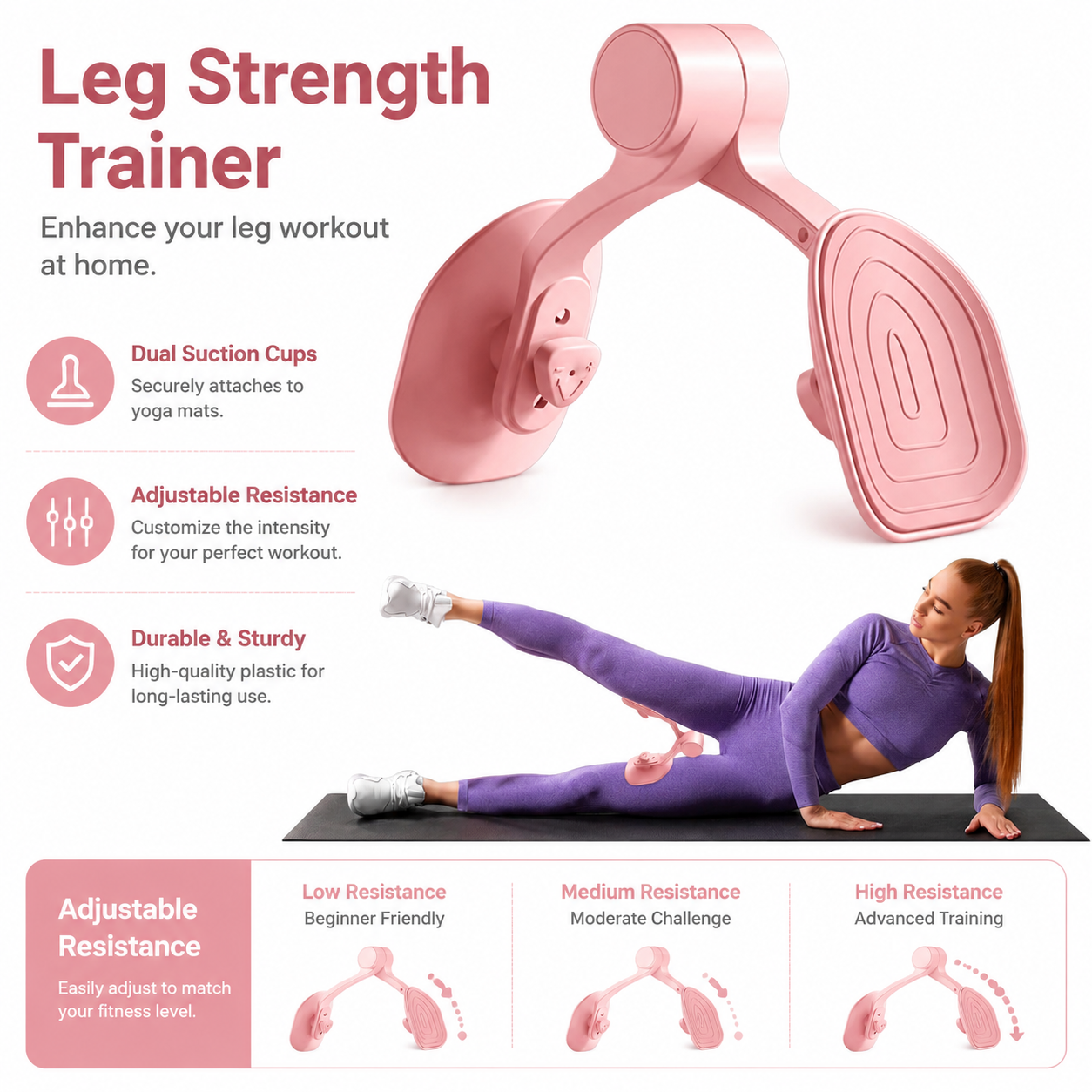 Leg and Hip Trainer - Inner Thigh Toner for Home Workouts