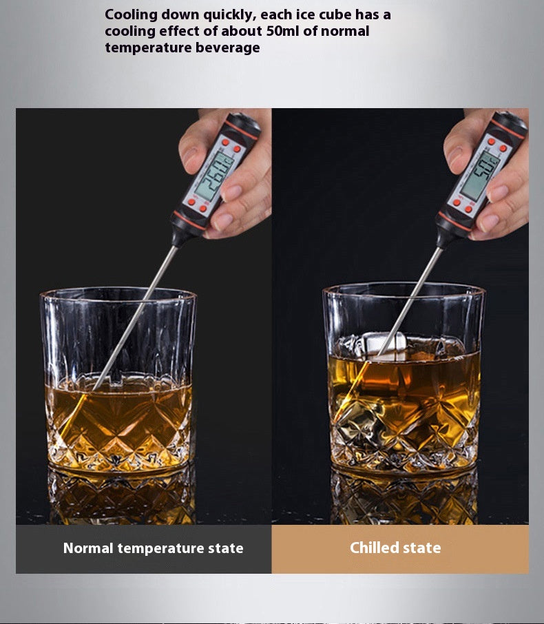 Stainless Steel Wooden Ice Cube Box Set with Cups and Accessories