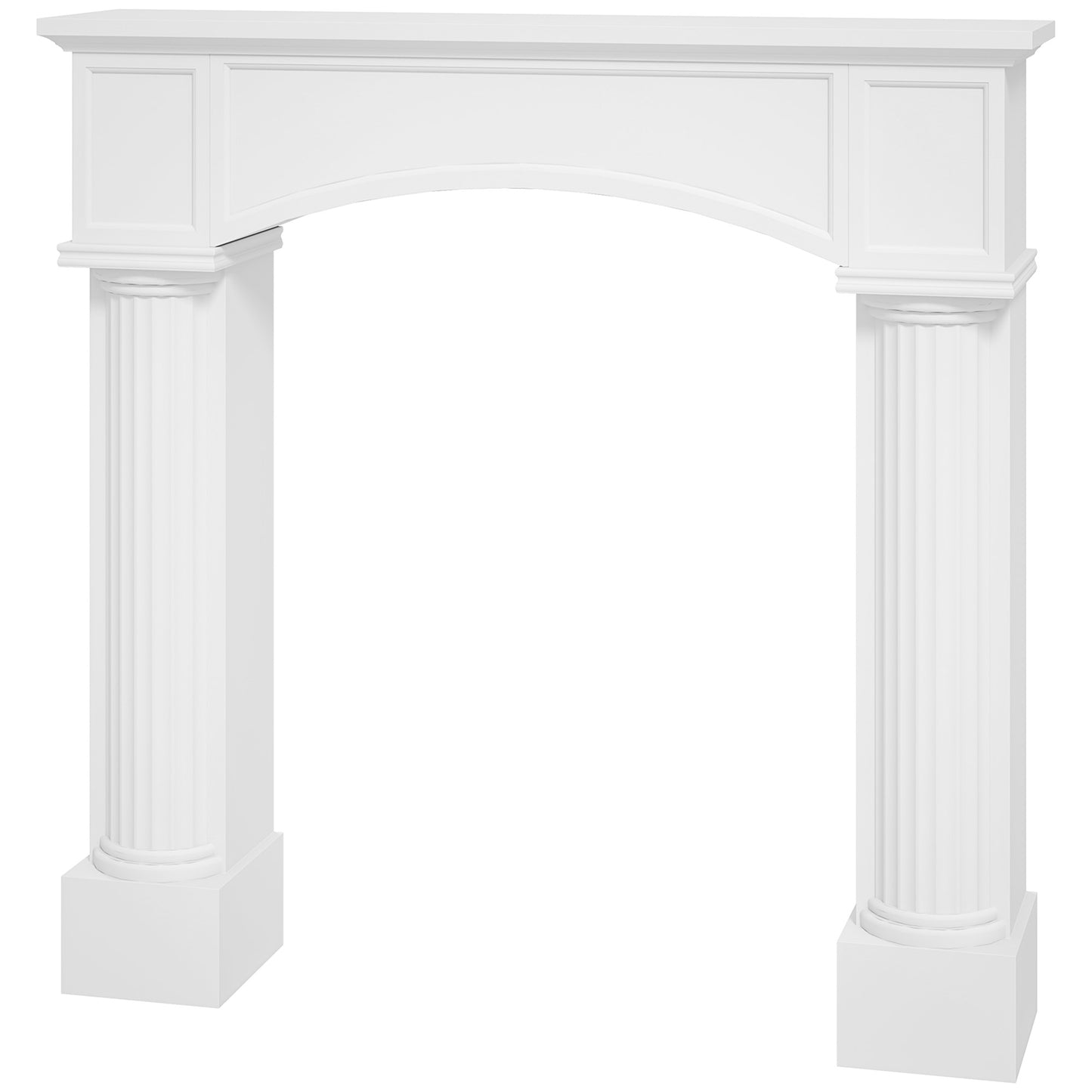 Modern Freestanding Fireplace Mantel for Electric Fireplaces - White