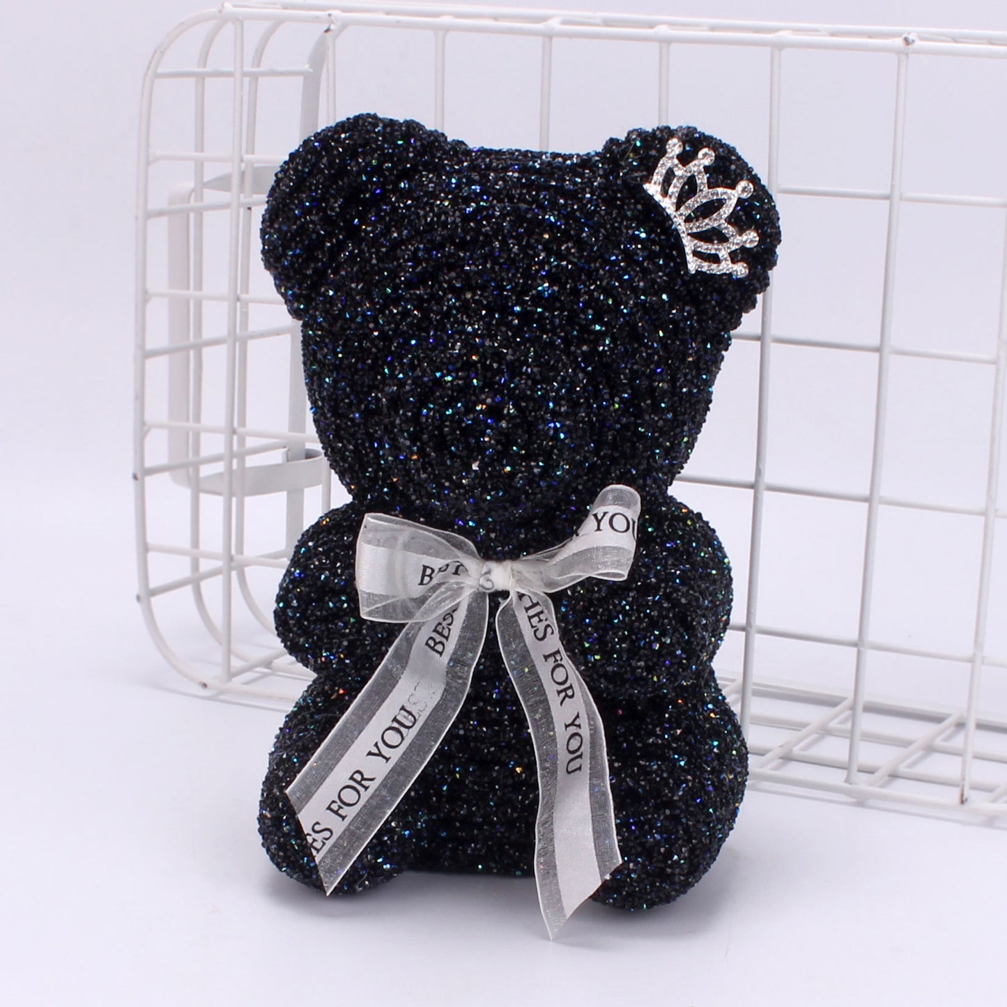 Decorative Crystal Diamond Bear Birthday Gift Crown Foam Bear for Party Decor