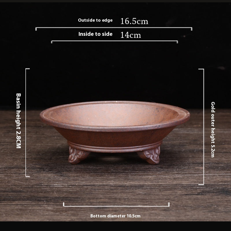 Rectangular Square Purple Clay Flowerpot for Home Garden & Balcony