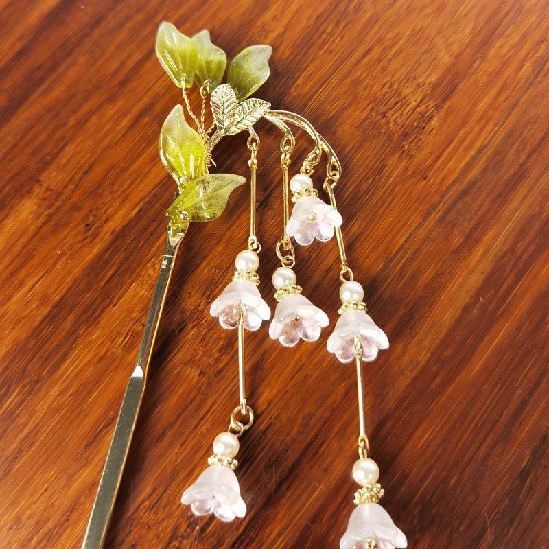 Lily of the Valley Tassel Hairpin - Retro Alloy