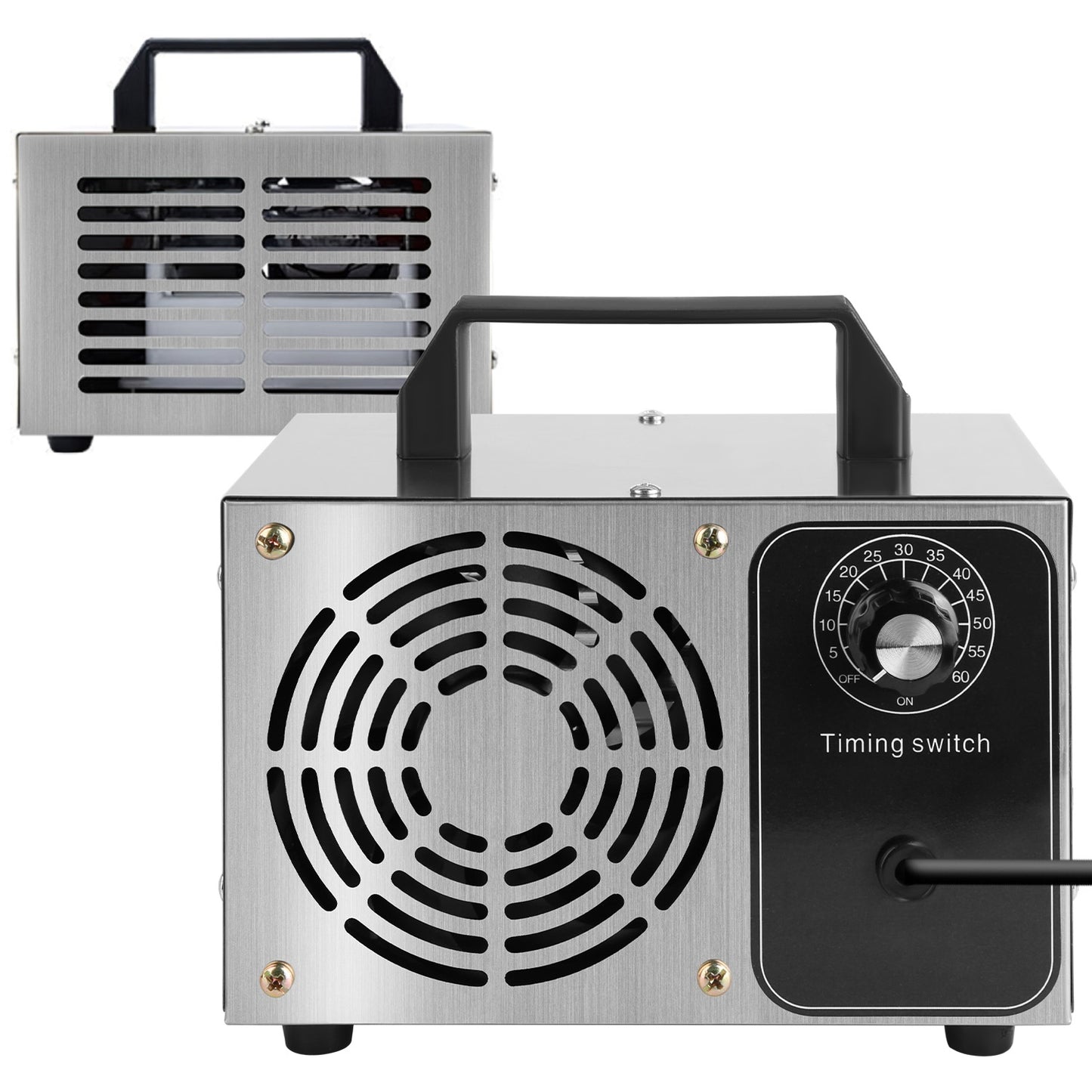 Ozone Generator Air Purifier Odor Eliminator for Large Rooms - 50,000mg/h, Timer, Silver