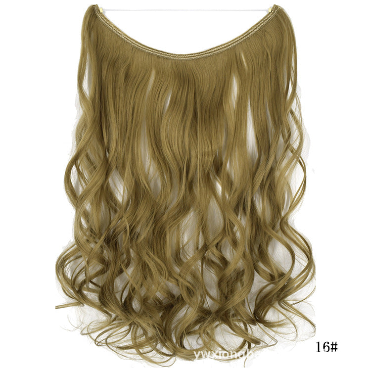 Seamless Hair Extension Wig Set for Women - High-Temperature Fiber, Multiple Colors