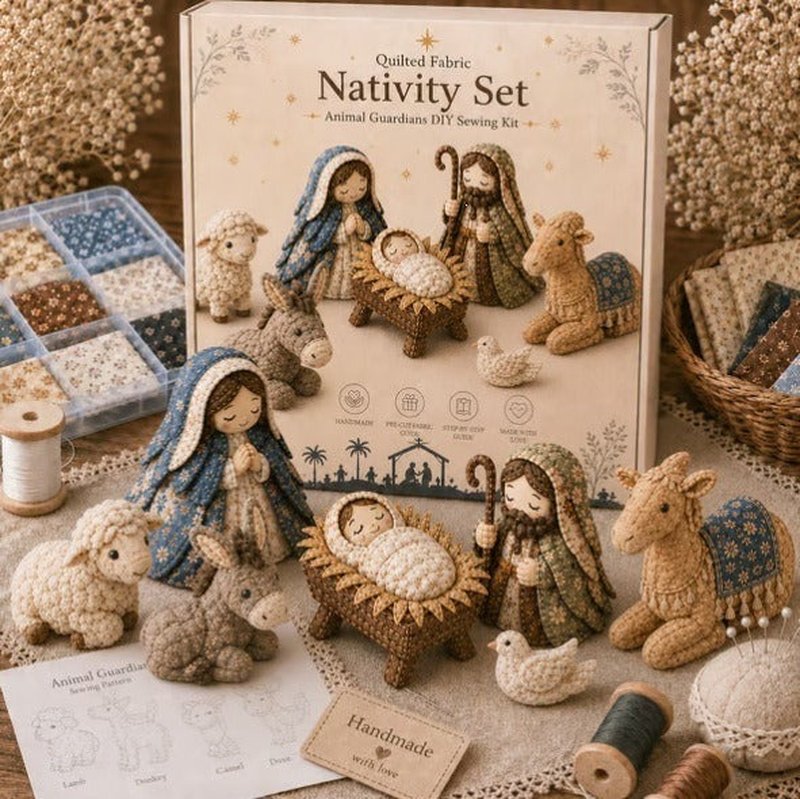DIY Patchwork Nativity Scene Sewing Kit - Creative Holiday Craft Gift