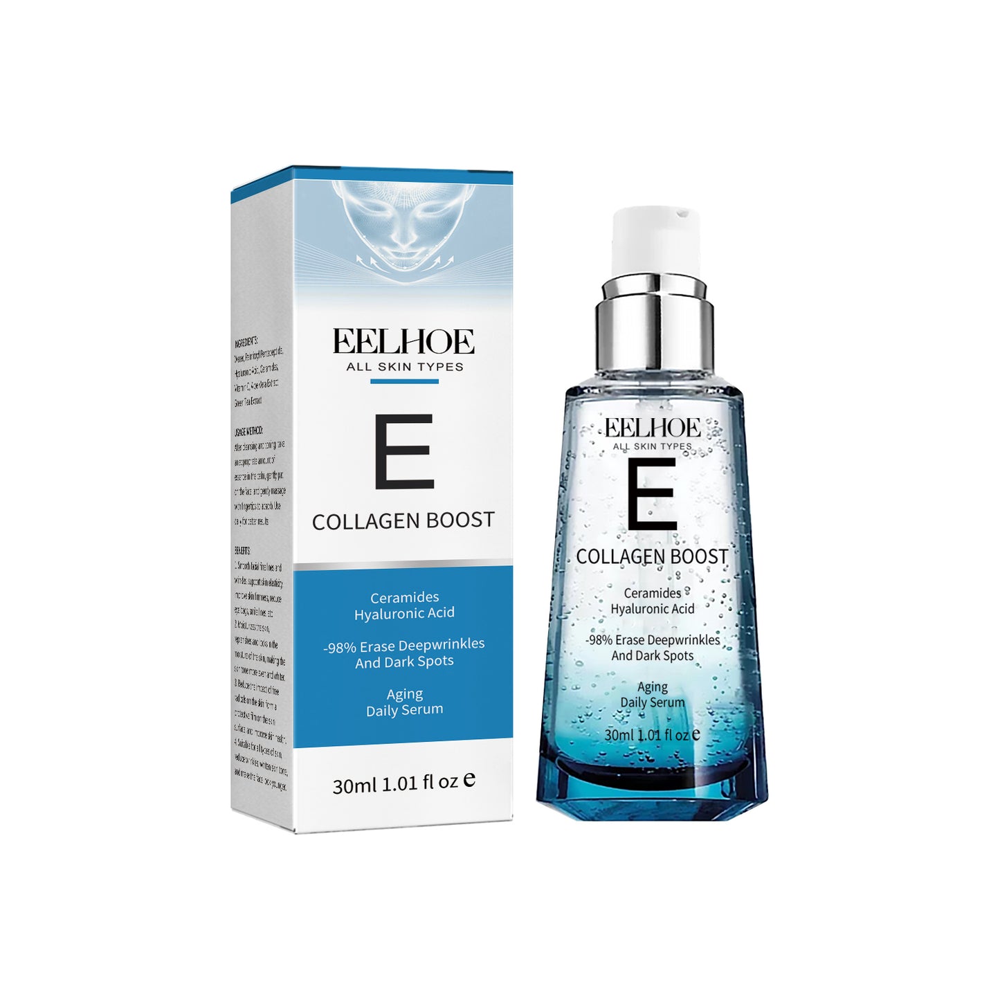Collagen Firming Face Serum - Anti-Aging Hydrating Essence with Hyaluronic Acid