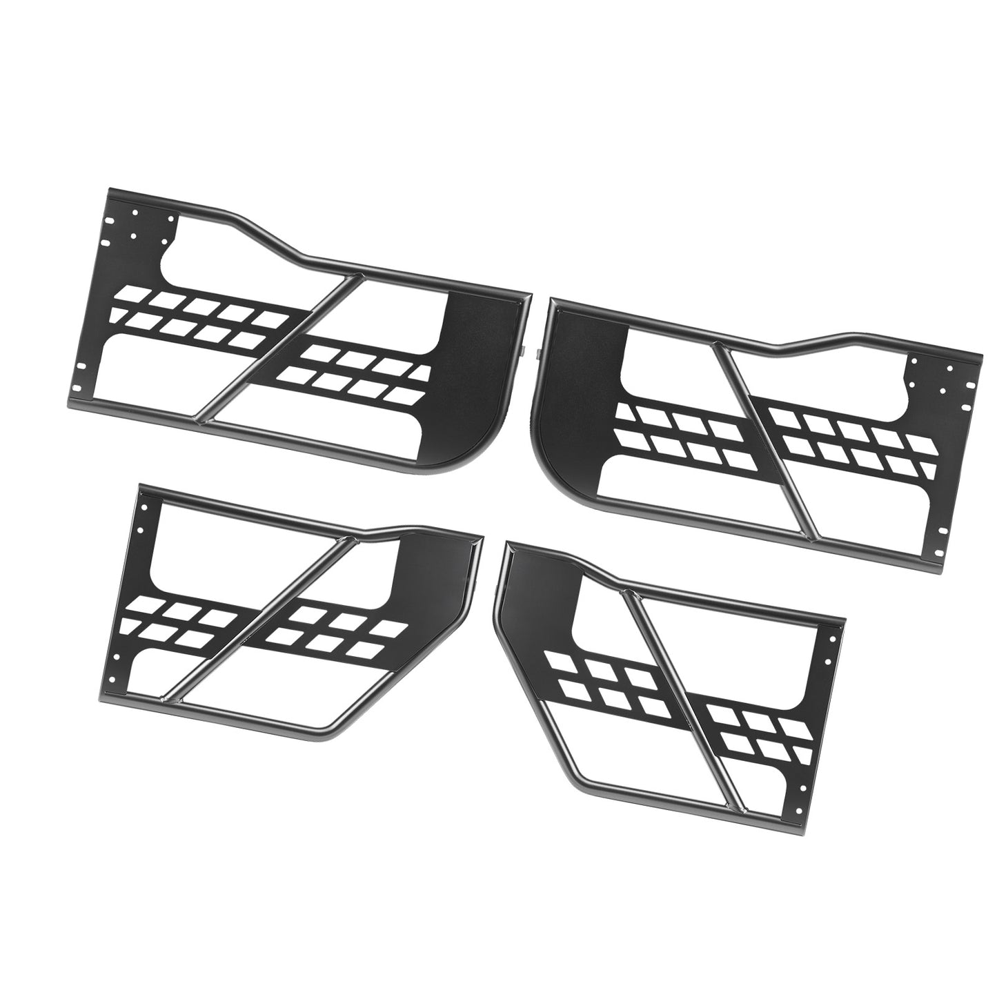 Jeep Tube Doors for 2007-2018 Jeep Wrangler JK JKU Unlimited - Steel Off-Road Half Doors with Storage Bag & Heavy-Duty Hinges
