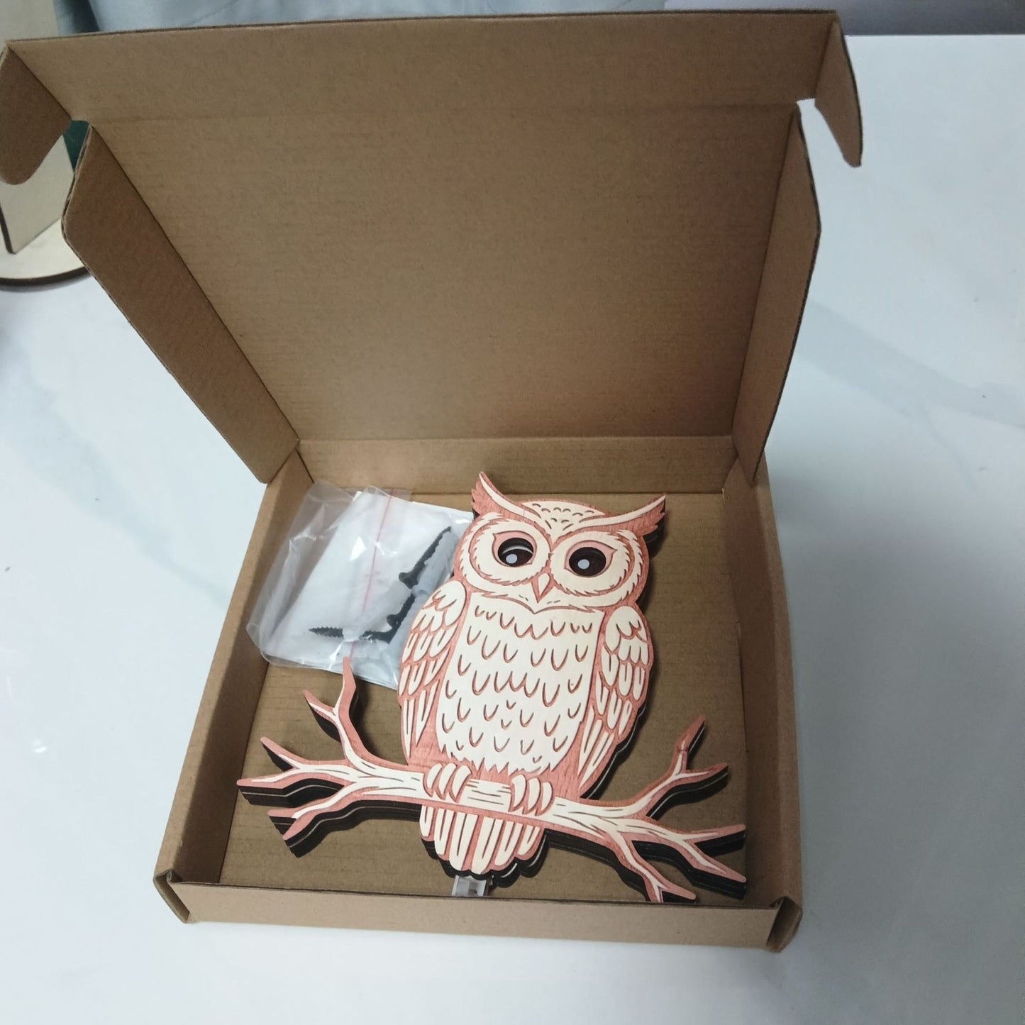 Wooden Owl Key Holder Wall Decor - Multi-Purpose Home Storage