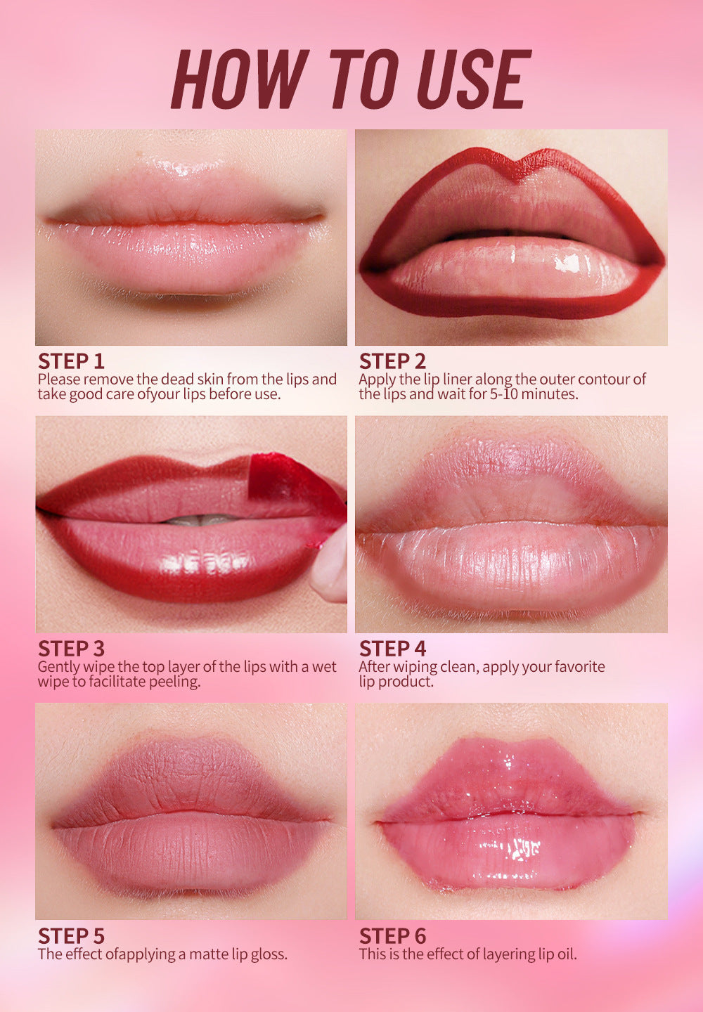 Peel Off Lip Liner and Liquid Lip Stain - Waterproof Matte Lip Tattoo