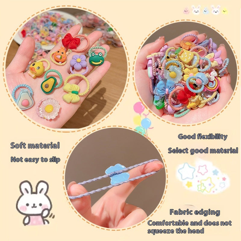 Children's Cute Baby Hair Rope Headband - Highly Elastic, No Hurt, 20PCs Set