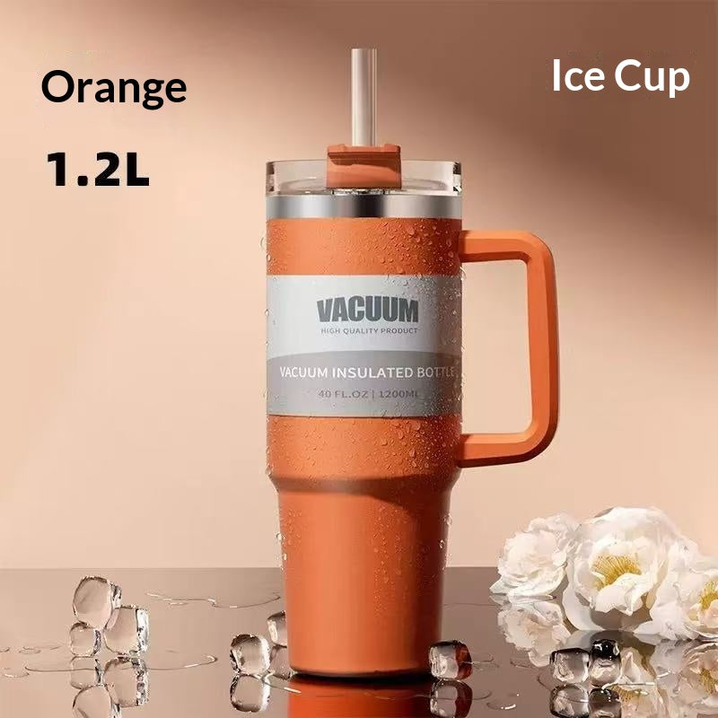 40oz Stainless Steel Iced Coffee Tumbler with Straw – Multiple Colors & 1200ml Capacity
