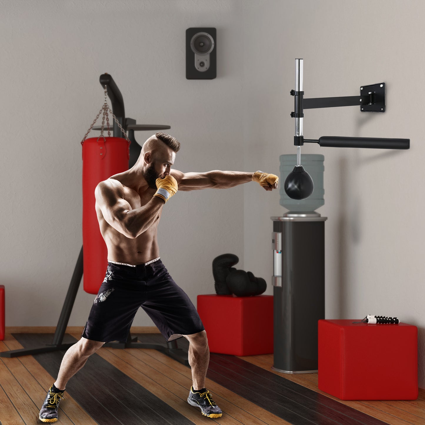 Height Adjustable Speed Bag for Boxing & MMA Training - 9" H x 7" Dia.