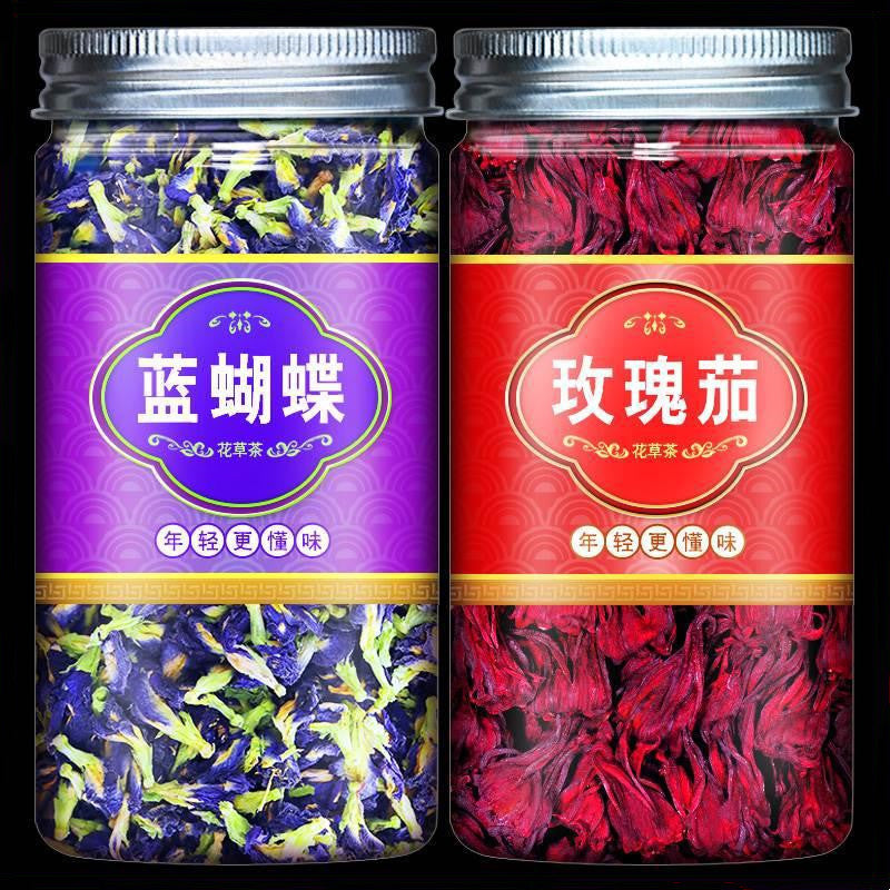 Dried Butterfly Pea & Roselle Flower Mix - Edible