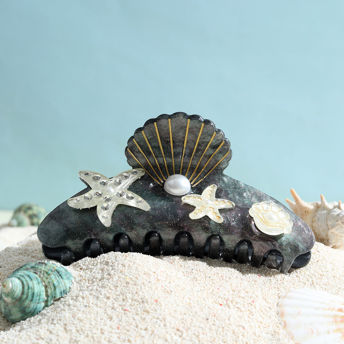 Acrylic Starfish Shell Hair Barrette