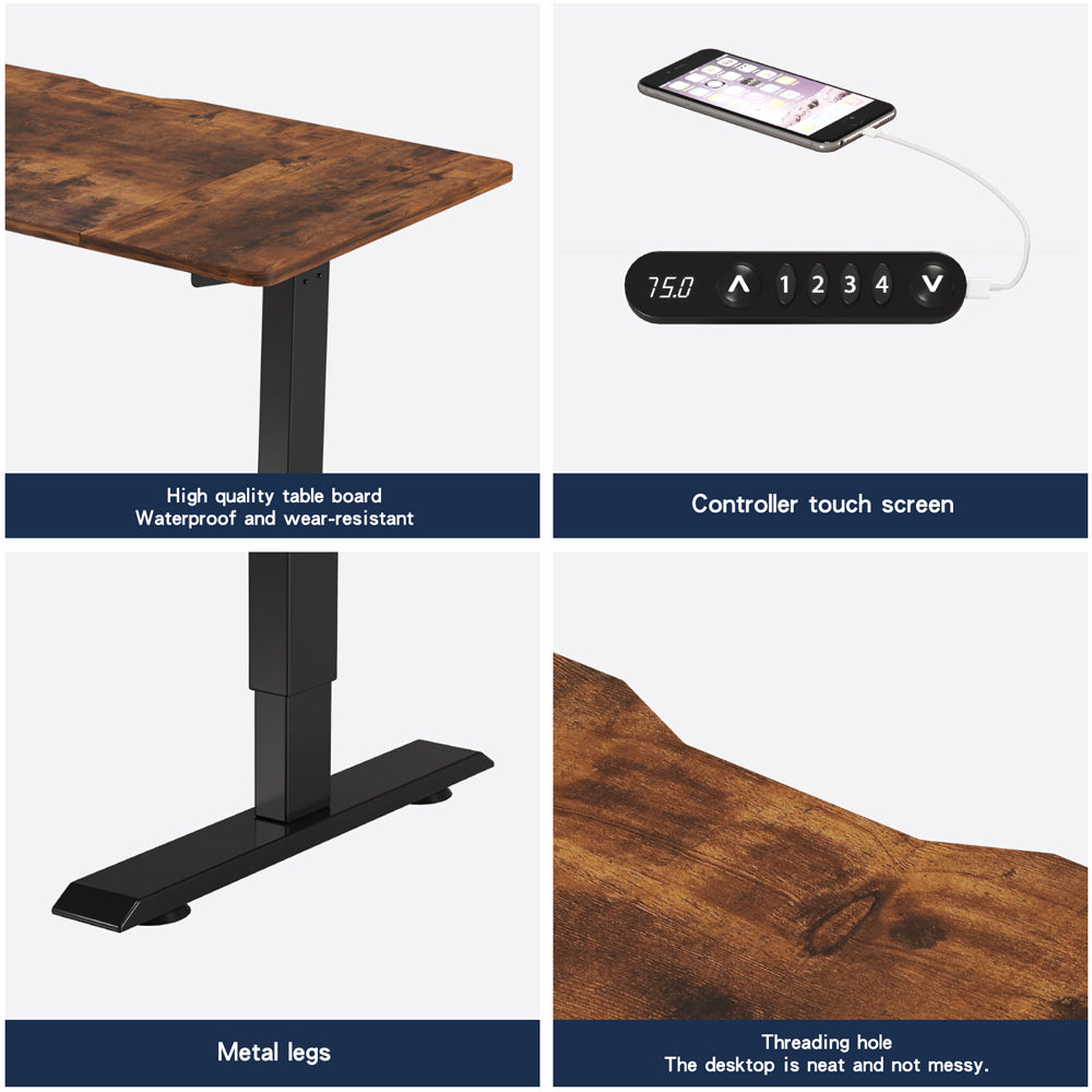 Electric Height Adjustable Standing Desk - 55" Modern Design
