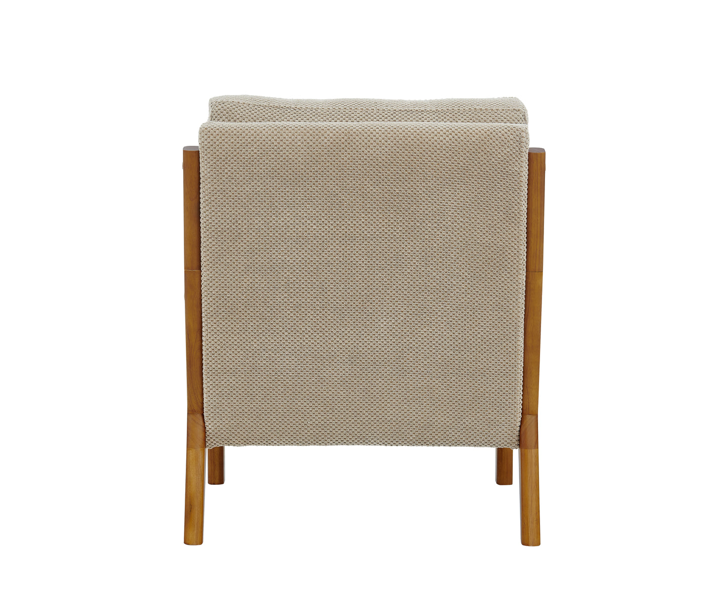 Mid-Century Modern Wooden Lounge Chair - Camel Upholstery
