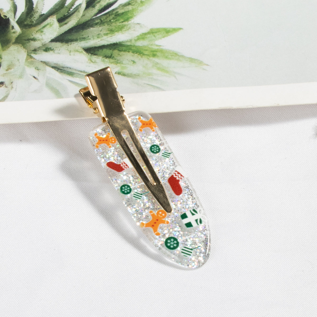 Christmas Holiday Hair Clips - Festive Acrylic Designs