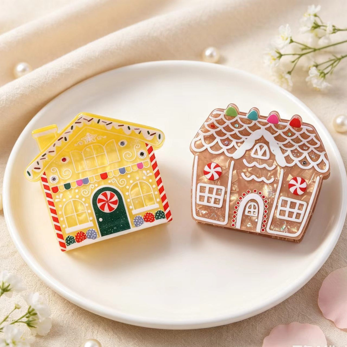 Christmas Gingerbread House Hair Clip