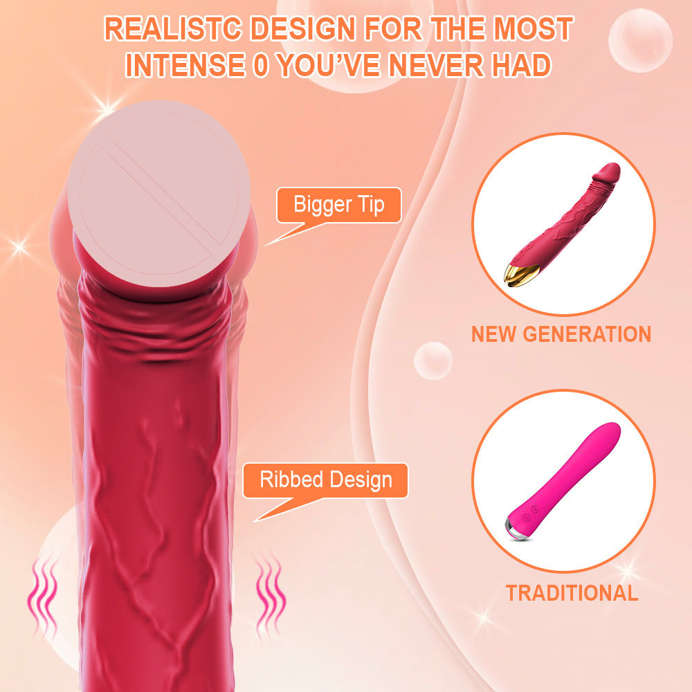 Rechargeable Silicone Massager with Multiple Vibration Modes and Realistic Texture