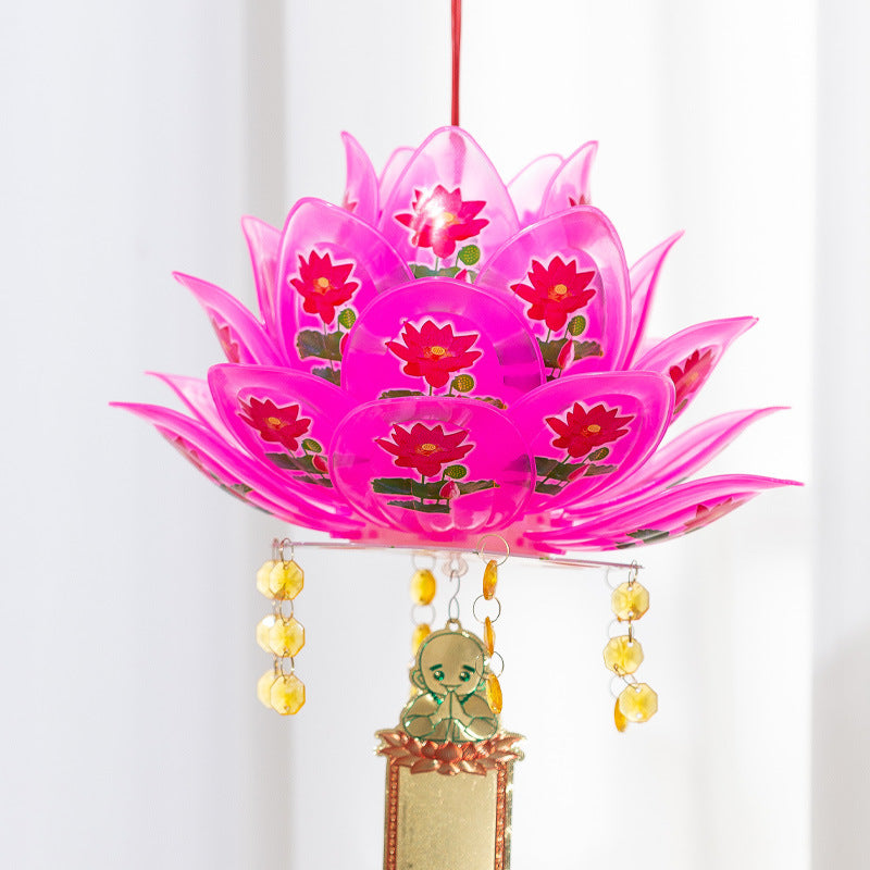 Lotus Lamp Buddha Worship Decorative Lantern for Festivals and Weddings