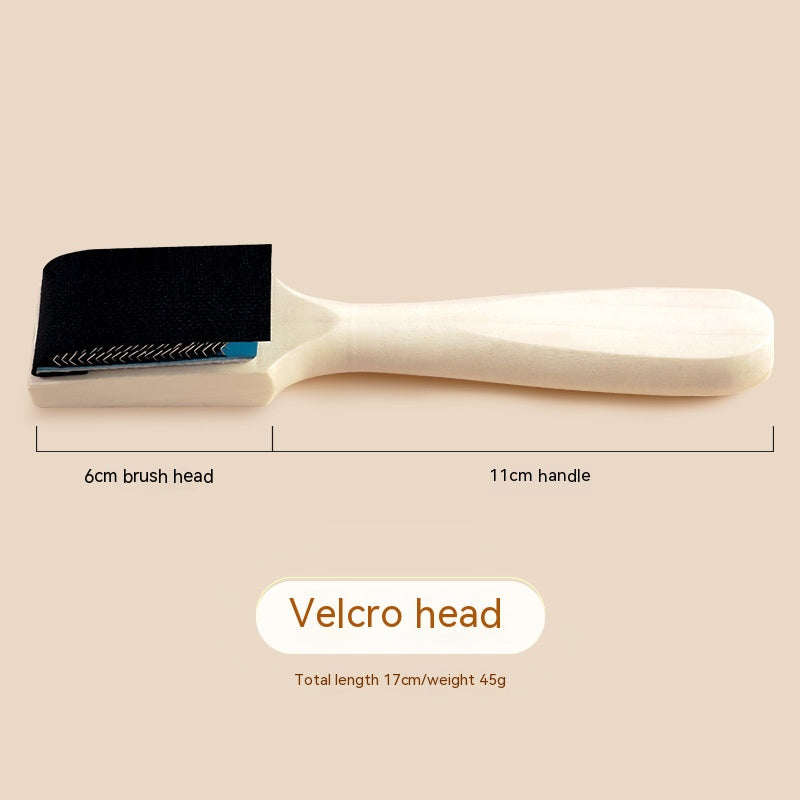 Stainless Steel Dance Shoe Brush with Velcro Head - 17cm Shoe Cleaning Tool