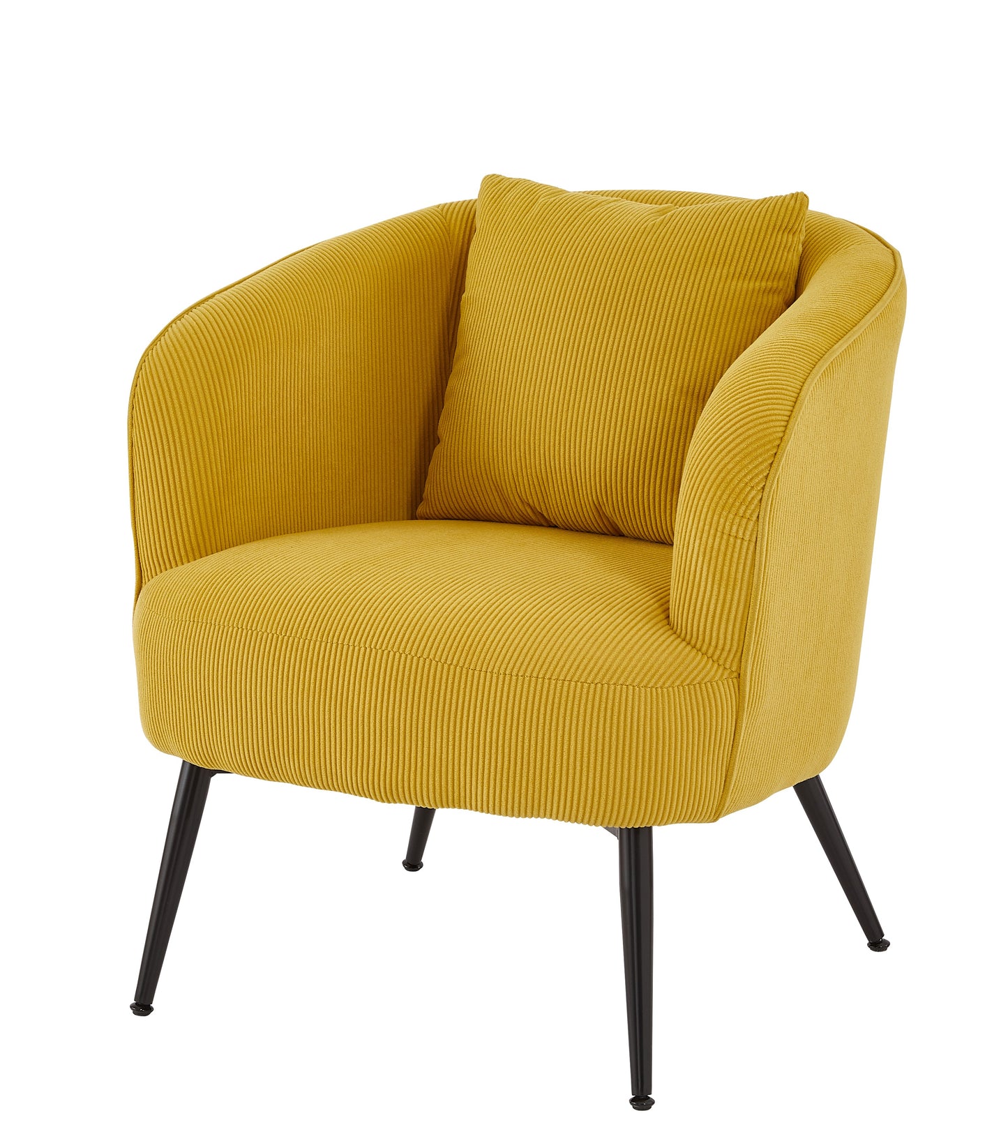 Velvet Accent Chair With Pillow, Modern Upholstered Armchair Metal