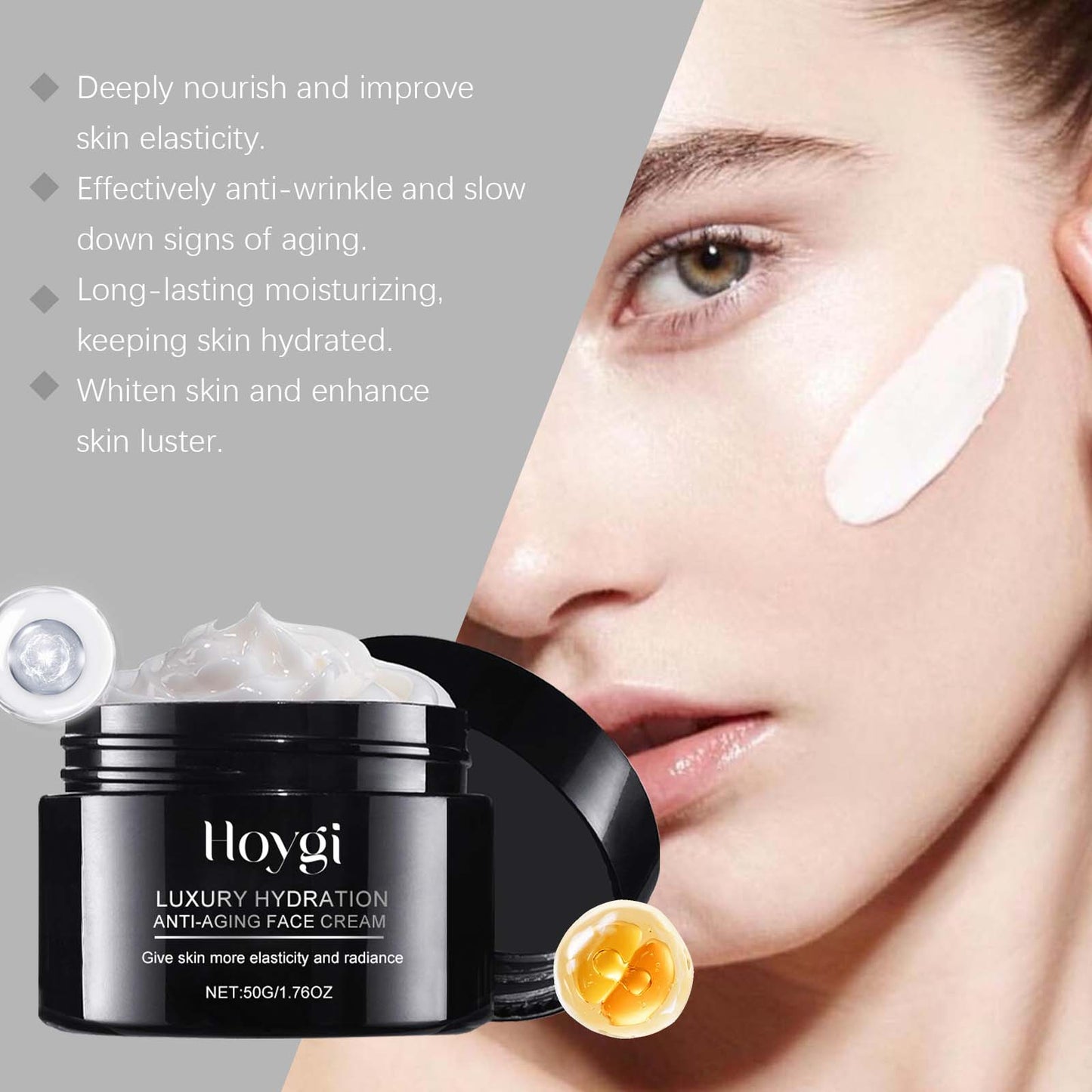 Hyaluronic Acid Anti-Wrinkle Face Cream with Soy Protein & Vitamin E