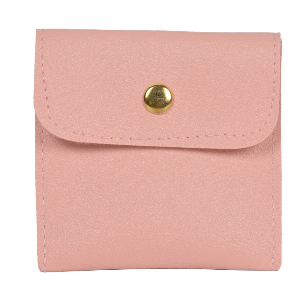 Leather Jewelry Storage Bag Flip Button Case for Accessories