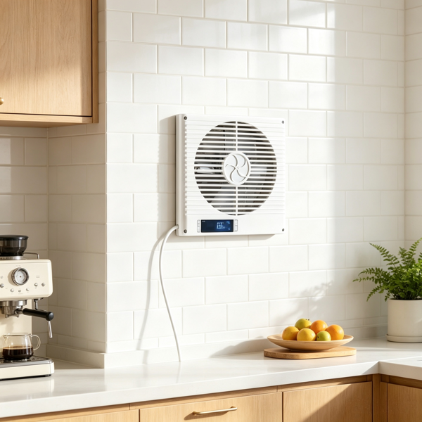 Wall-Mount In-Wall Fan with Remote, 10 Speeds, Dual Airflow, Quiet Ventilation
