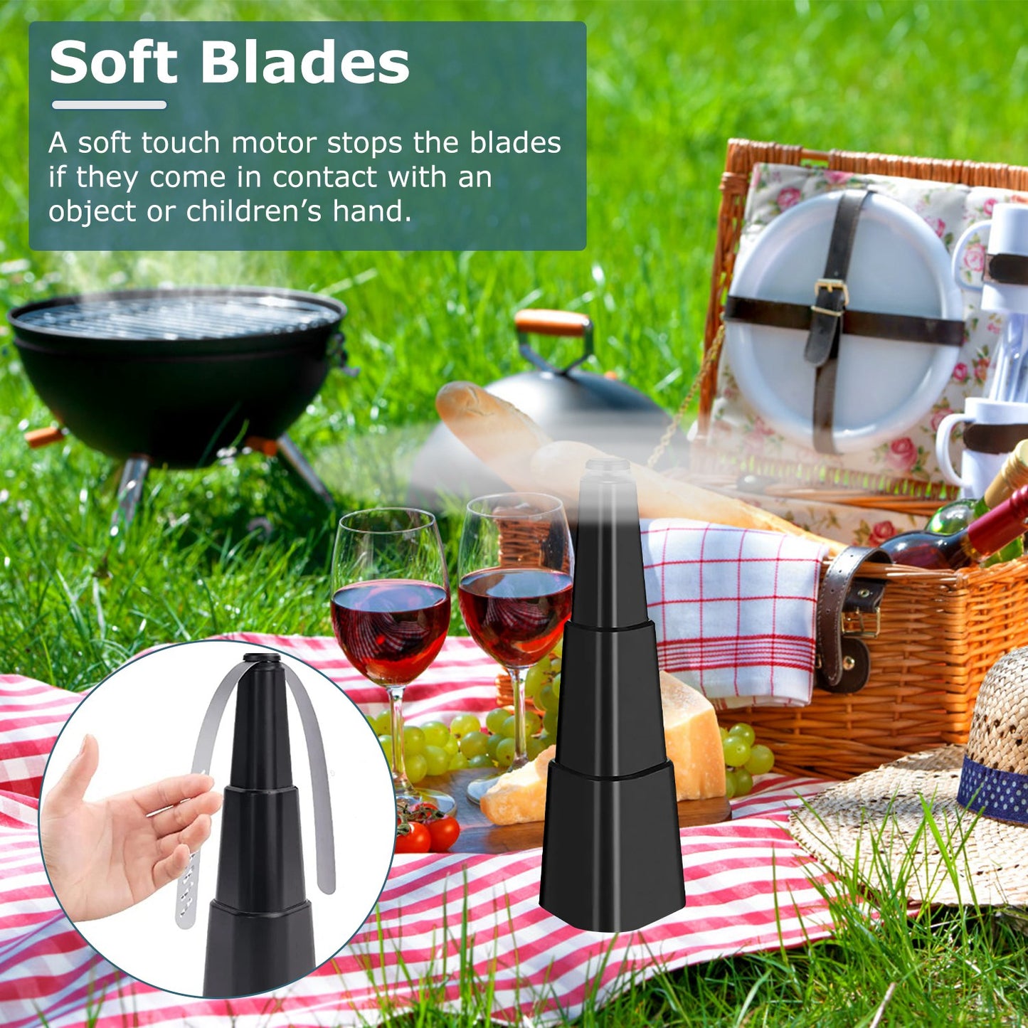 4-Pack Battery-Powered Fly Repellent Fan for Outdoor Dining