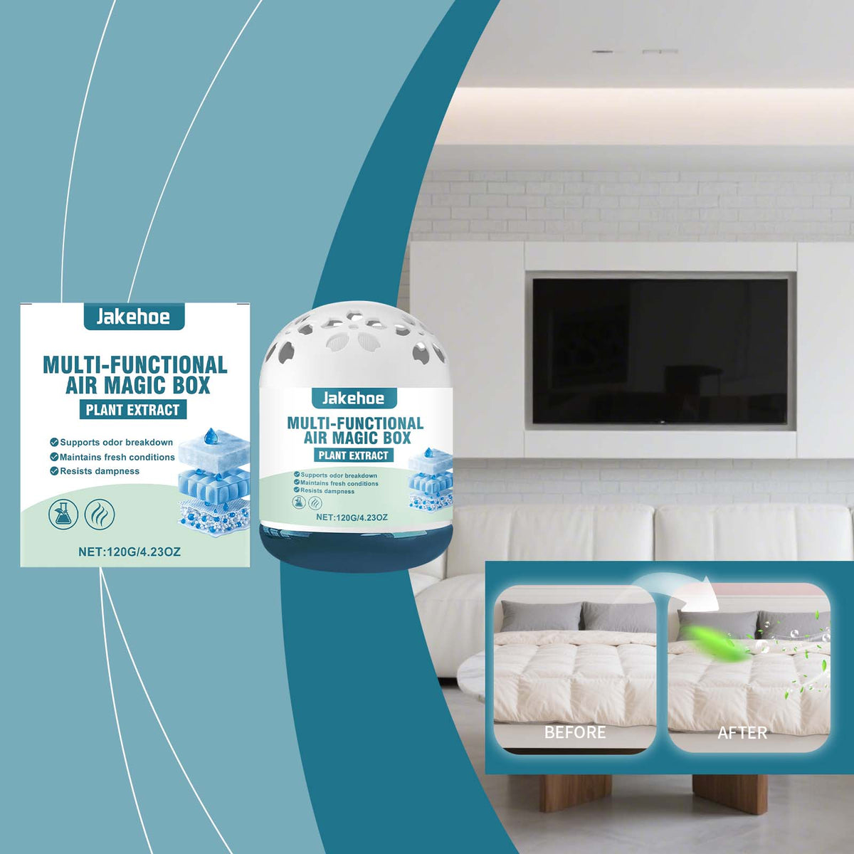 Air Purification Device - Magic Box for Clean Indoor Air, 120g