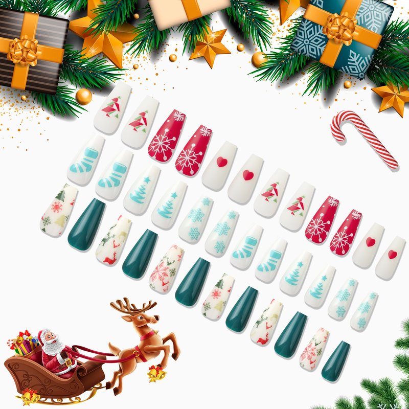 Christmas Nail Art Sticker Set - 72 Pieces