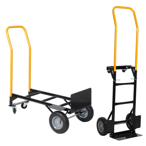 Heavy Duty Dual Purpose Hand Truck & Platform Cart - Black