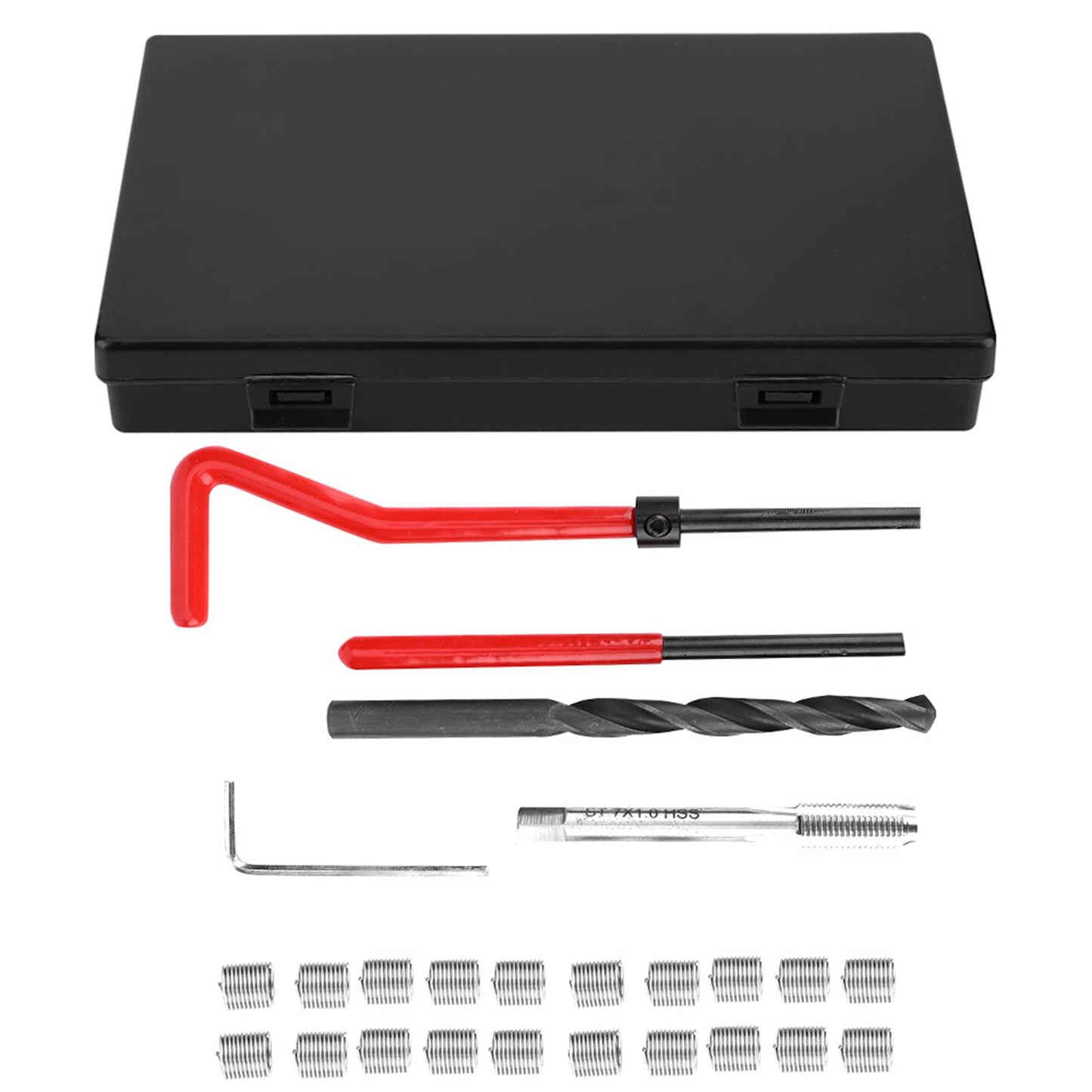 25Pcs Stainless Steel Thread Repair Kit M7x1 Drill Tap Wrench Set