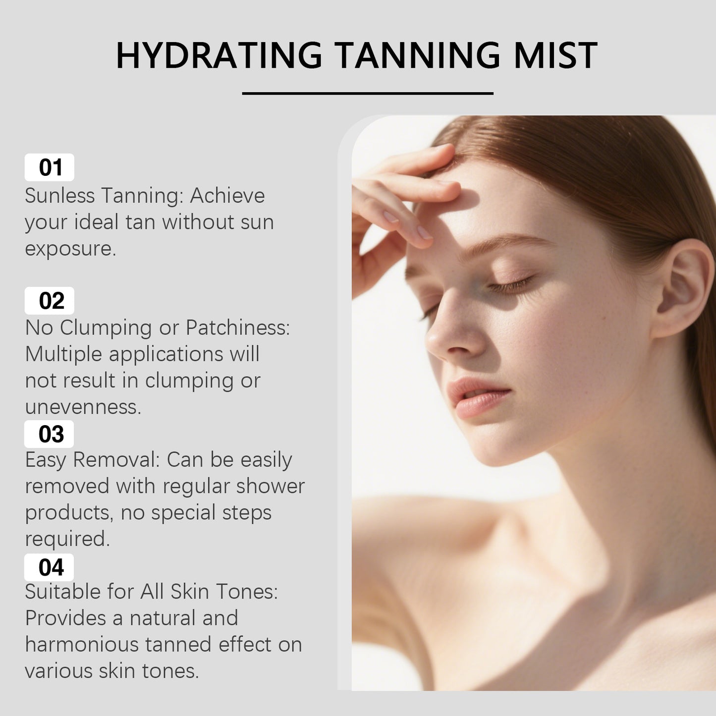Moisturizing Tanning Spray for Face and Body - 100ml